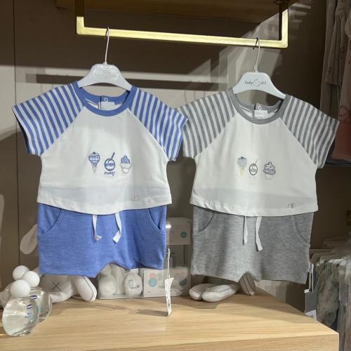 بيجاما ولادي حتى عمر سنة الوان رمادي وازرق