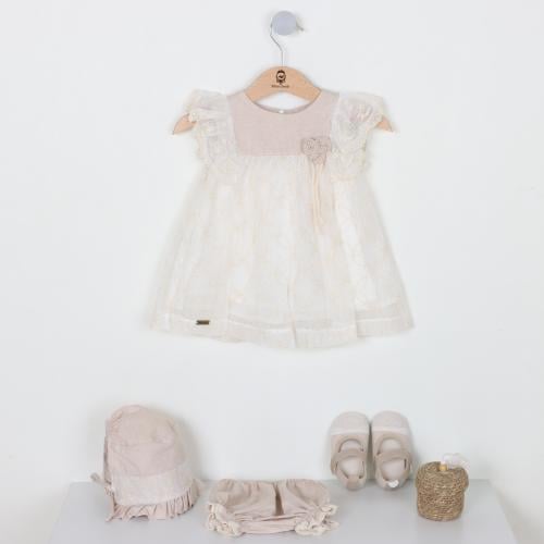 طقم فستان الأميرة ميني جنتل بتفاصيل دانتيل - 4 قطع...