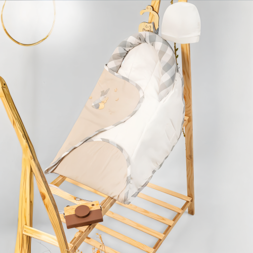 ميني جنتل طقم مدس مع طاقية قطن للأولاد - 0-3 أشهر...