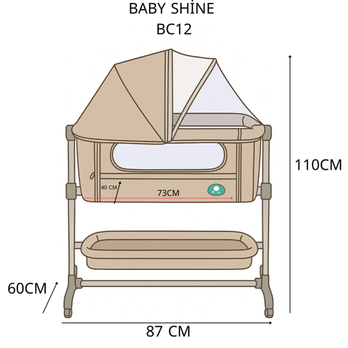 سرير نكست تو مي ماركة بيبي شاين مع ناموسية - قابل...