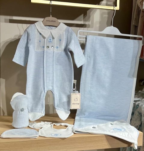 طقم مواليد ولادي6 قطع – ستايل أوروبي (0-3 شهور) رم...