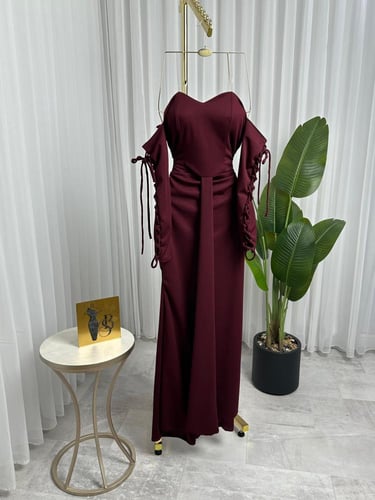 فستان توفي برغندي