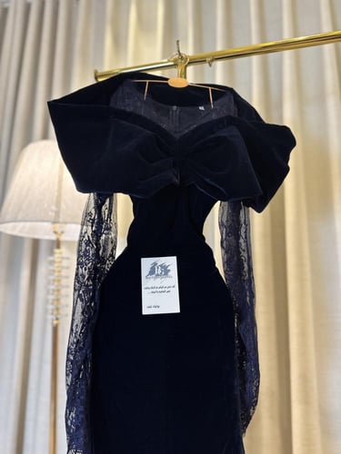 فستان سهره كحلي مخمل