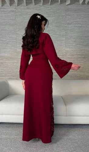 فستان سهره عنابي