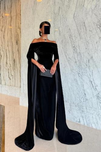 فستان سهره اسود مخمل