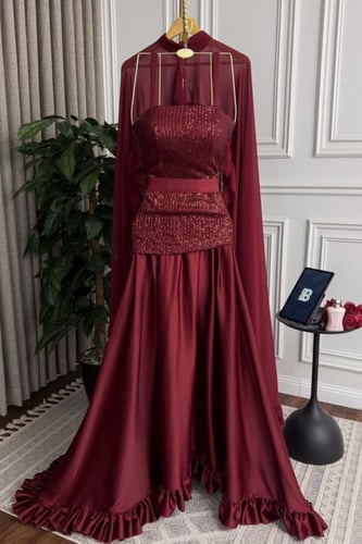 فستان عنابي