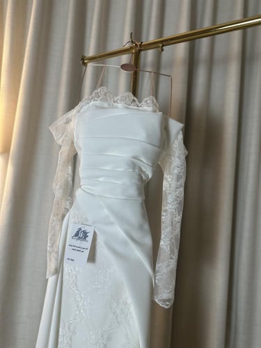 فستان دانتيلا سهره ابيض