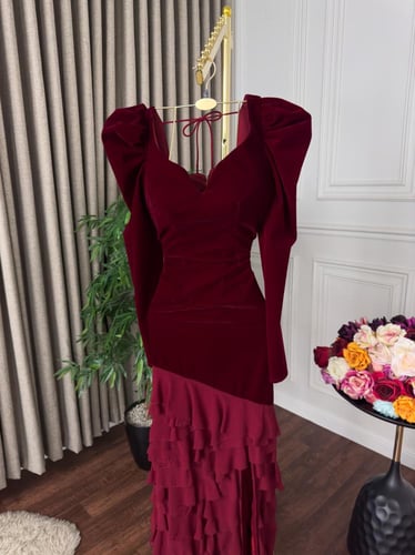 فستان غزاله برغندي