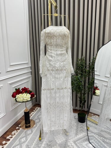 فستان غفران سهره ابيض فخم