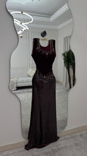 فستان سهره عنابي