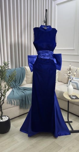 فستان سهره ازرق نيلي