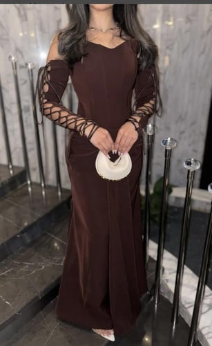 فستان توفي برغندي