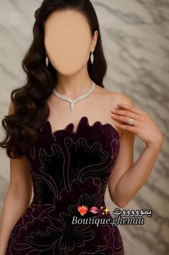 فستان سهره اسود وموف غامق