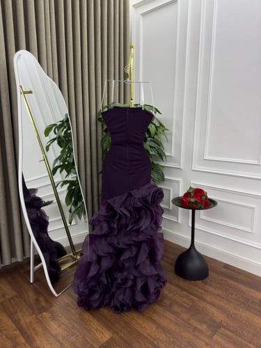 فستان سهره موف غامق