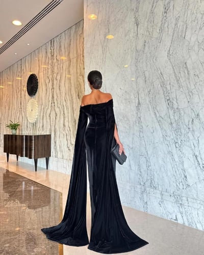 فستان سهره اسود مخمل