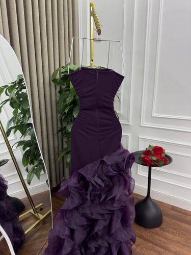 فستان سهره موف غامق