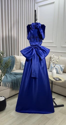 فستان سهره ازرق نيلي