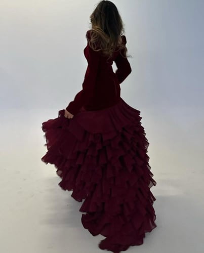 فستان غزاله برغندي