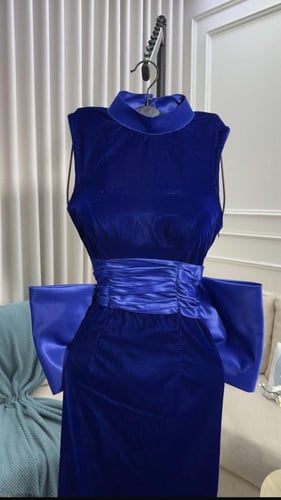 فستان سهره ازرق نيلي