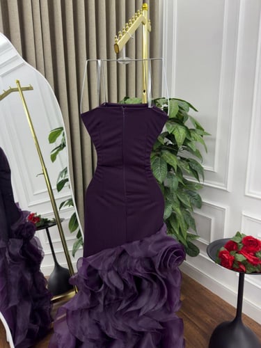 فستان سهره موف غامق