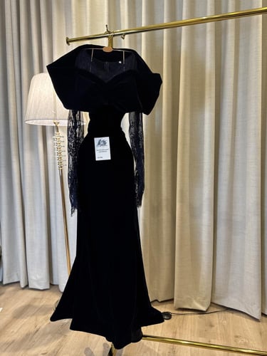 فستان سهره كحلي مخمل