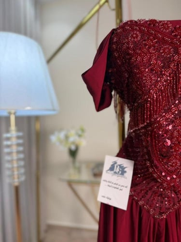 فستان سهره عنابي