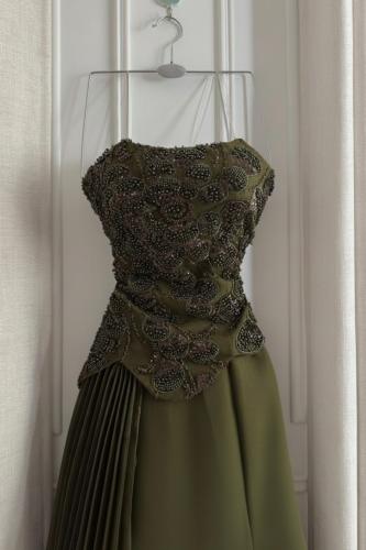 فستان سهره زيتي