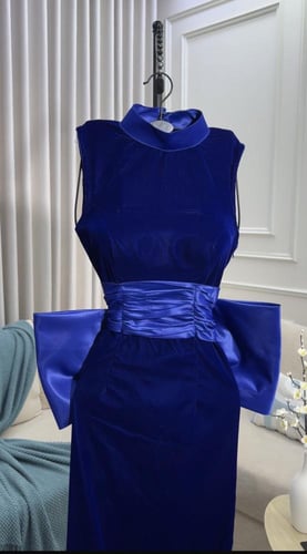 فستان سهره ازرق نيلي