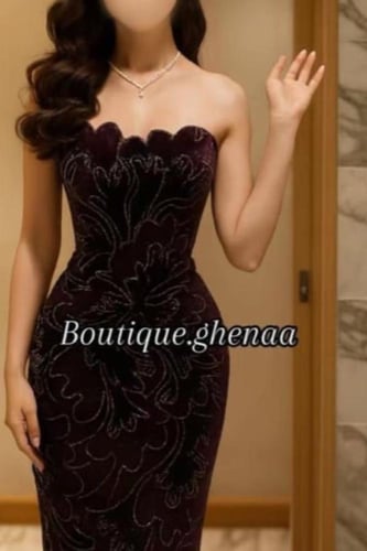 فستان سهره اسود وموف غامق