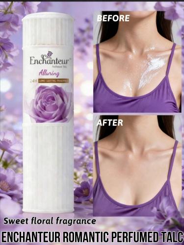 Enchanteur مسحوق تلك معطر من إنشانتور يوفر نعومة وجفاف لمدة 24 ساعة، ويمنح إحساسًا منعشًا ومريحًا، ويخفف من الحكة، ويحتفظ برائحة ط...