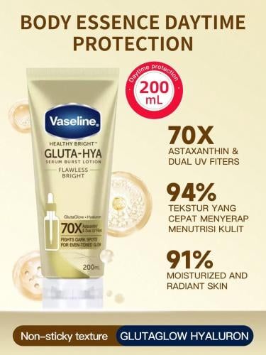 Vaseline سيروم جسم فازلين المضيء والواقي، 200 مل، 70 مرة أستاكسانثين + عاملا حماية من الأشعة فوق البنفسجية المزدوجة، مقترن بتقنية...