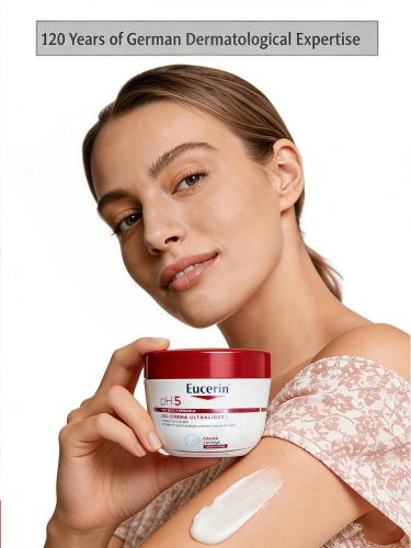 لوشن ترطيب مهدئ للجسم من Eucerin، حمض خفيف pH5، بانثينول B5، مرطب ومغذي للبشرة الجافة، مناسب للخريف/الشتاء