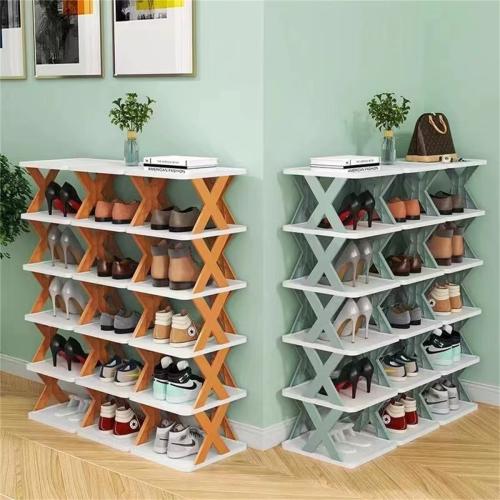 رف أحذية صغير ورفيع متعدد الوظائف — تركيب سهل DIY...