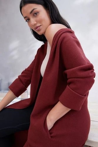 سترة كارديغان منسوجة طويلة