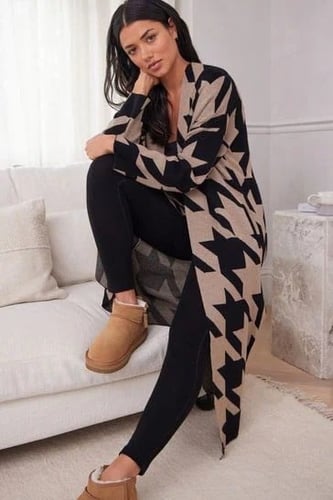 سترة كارديغان منسوجة طويلة