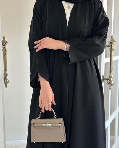 عبايه كريب كتان قصه كلوش 1055