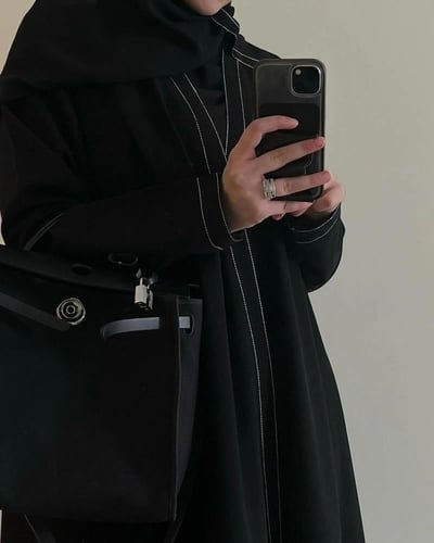 عبايه كريب كتان قصه كلوش 1038