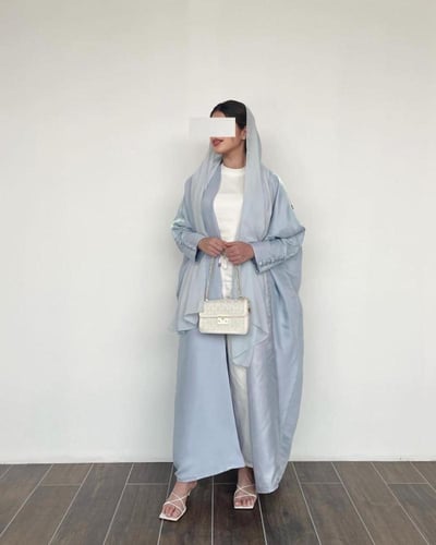 عبايه سماوي ربع بشت 1230
