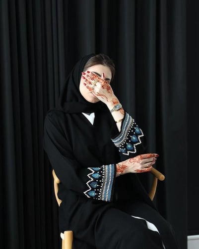 عبايه كريب كتان قصه كلوش 1057