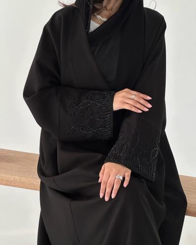 كتان ب شك وتطريز طرف الكم 1190