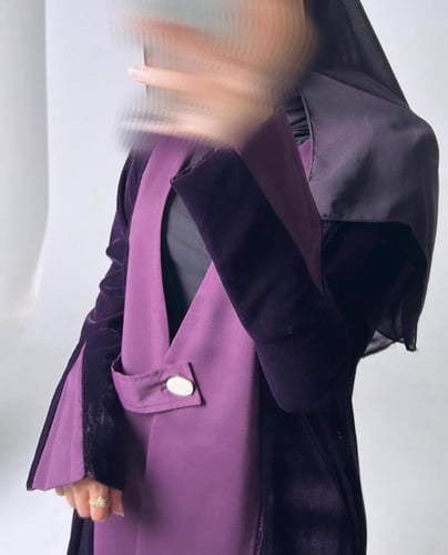 عبايه شتوي عنابي 1345