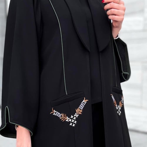 عبايه يوميه بقيطان زيتي 1222