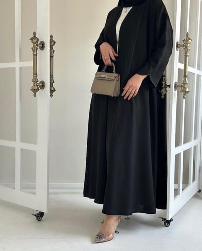 عبايه كريب كتان قصه كلوش 1055