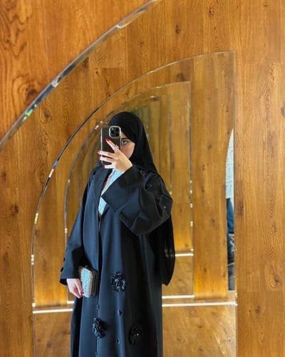 عبايه كريب كتان قصه كلوش 1057