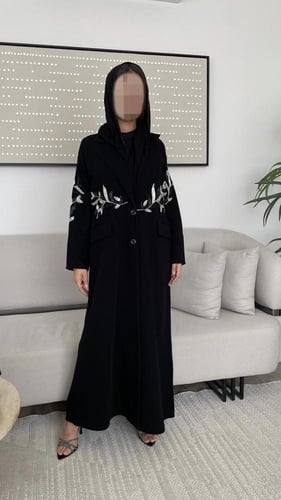 عبايه كريب ايليت قصه بليزر 1004