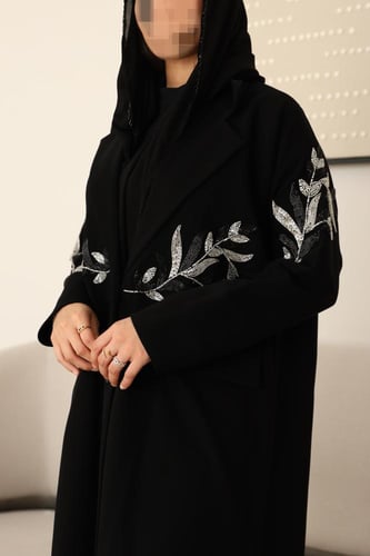 عبايه كريب ايليت قصه بليزر 1004