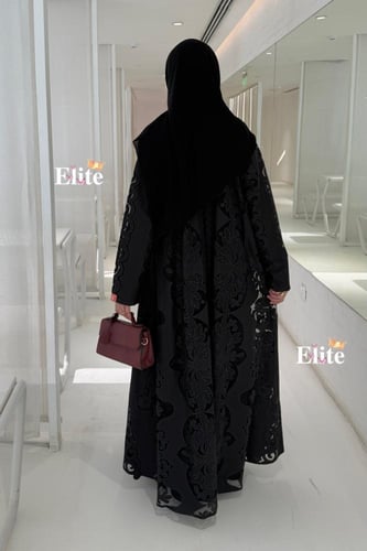 عبايه بفستان داخلي بااكمام 1291