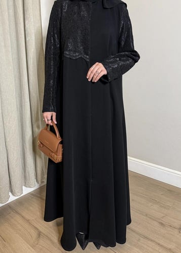 عبايه كريب & دانتيل 1428