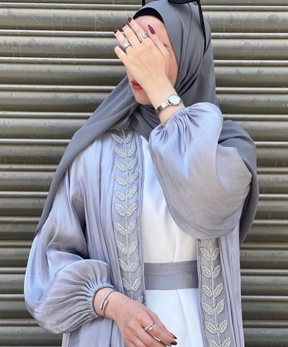 عبايه رمادي ب شك 1308