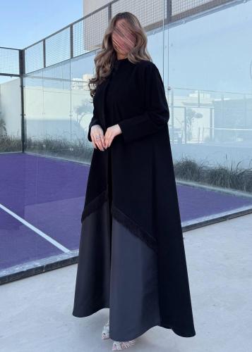 كريب عباية ايليت مع تفته بهدب 1085